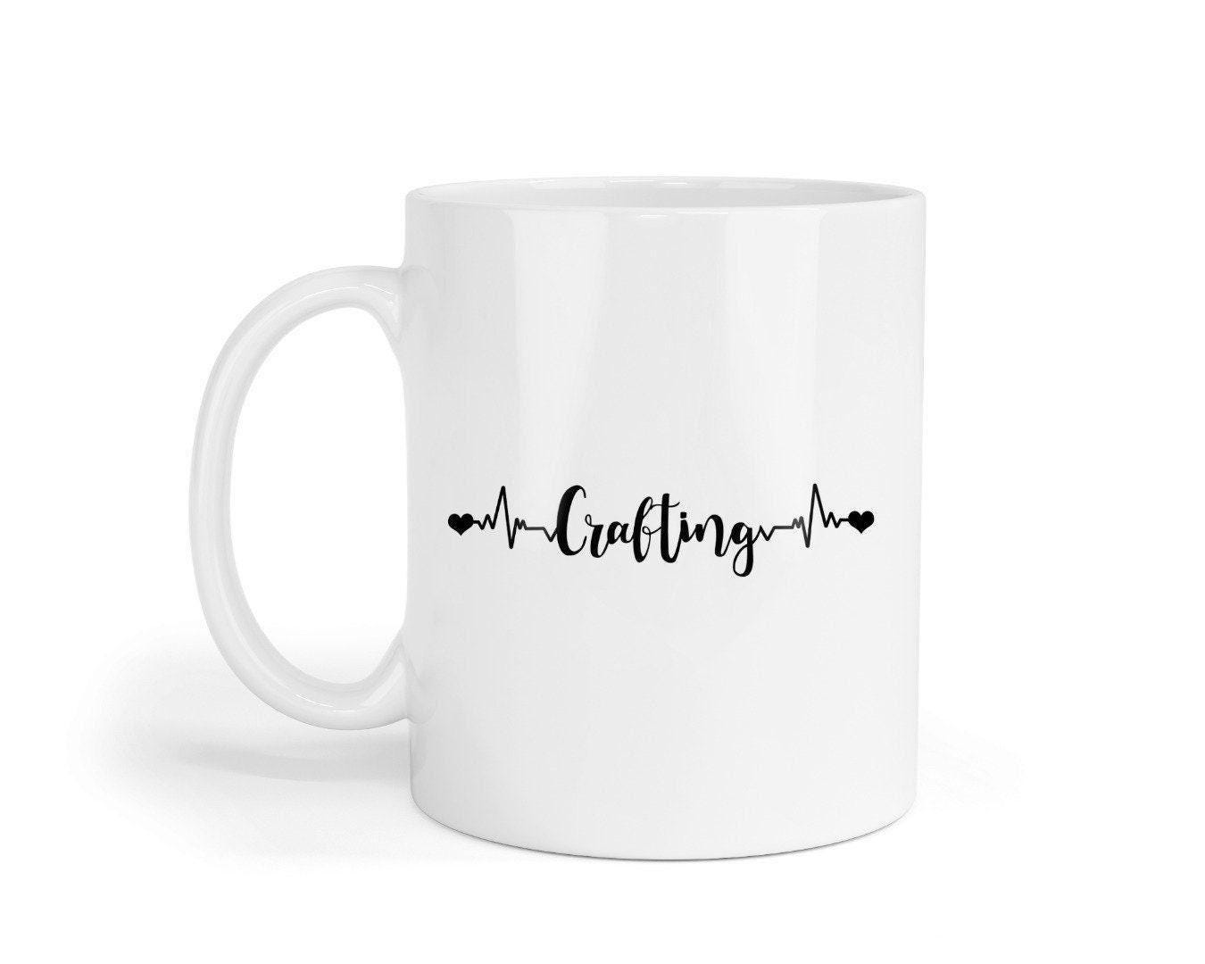 Crafting Heartbeat Mug & Coaster Set – Artistic Novelty Gift
