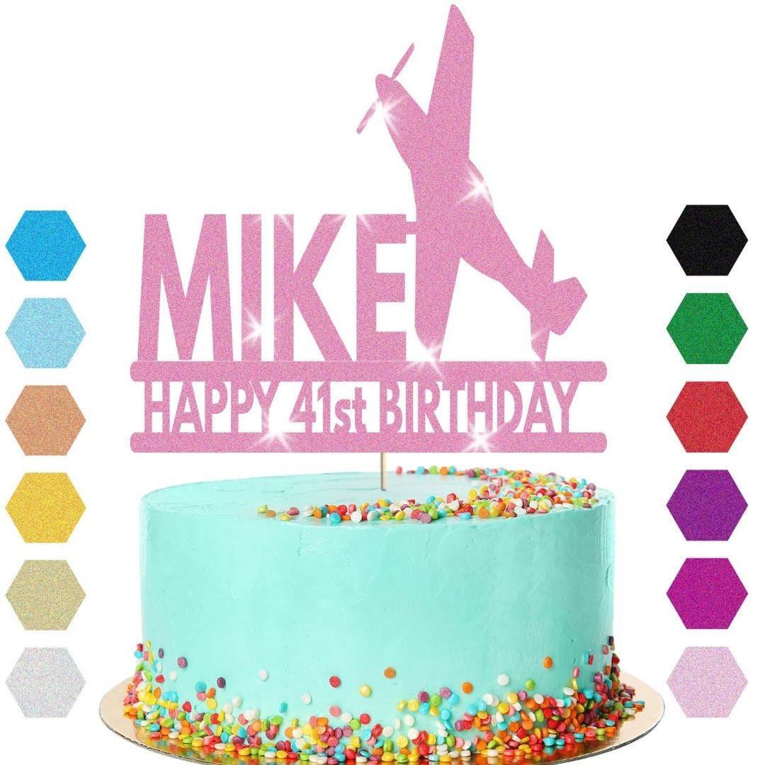 Personalised Aeroplane Birthday Cake Topper Airplane Decoration Any Name Age