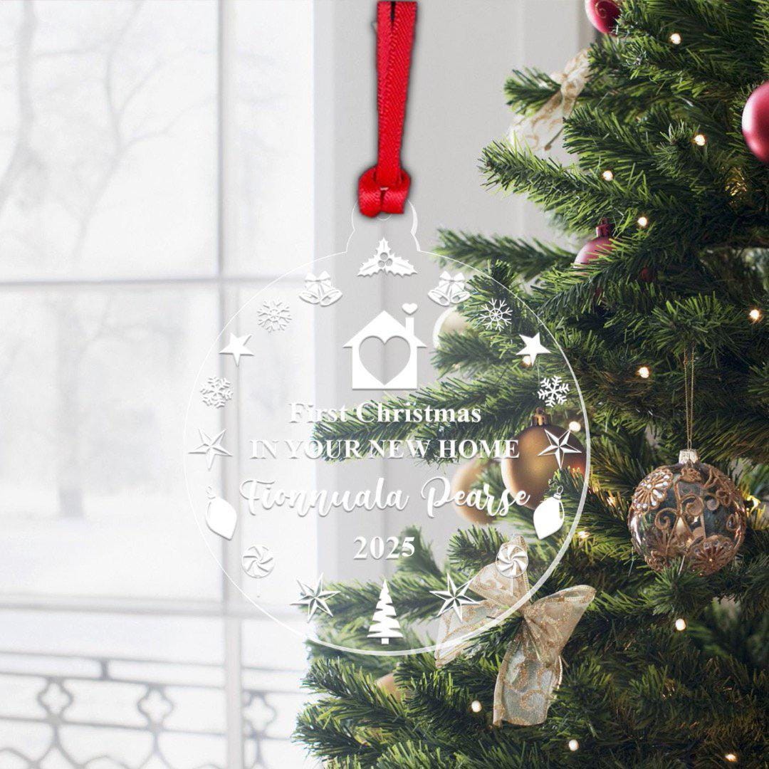 Personalised First Christmas New Home Bauble 1st Xmas Tree Decoration Gift