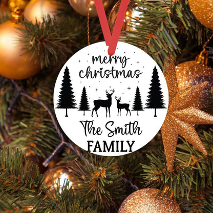 Personalised Merry Christmas Family Bauble Xmas Tree Hanging Decor Keepsake Gift