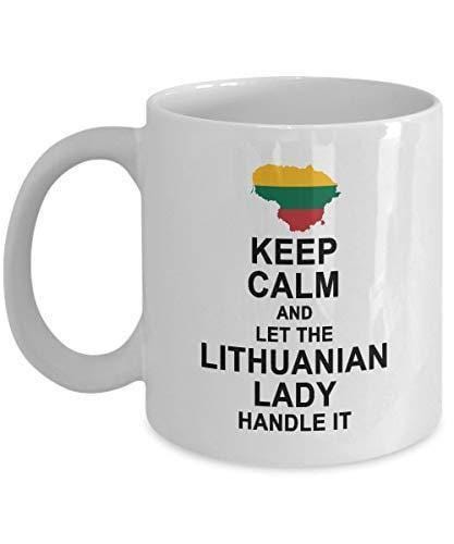 Lithuanian Lady Coffee Mug: Keep Calm Gift, UK Made