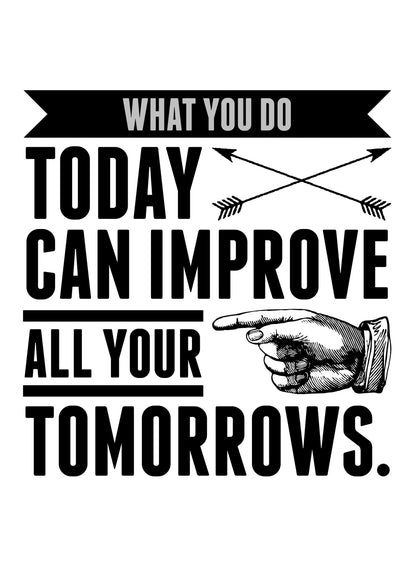 What You Do Today Can Improve Inspirational Positive Quote Poster Wall