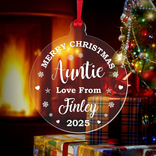 Personalised Christmas Bauble Aunt Mum Dad Teacher Any Name Xmas Decoration Gift