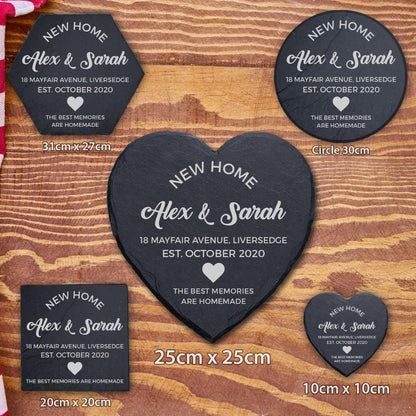 Personalised New Home First Home Housewarming Engraved Slate Coaster Serving Boards