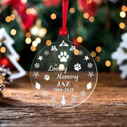 Personalised Cat Dog Pet Memorial Christmas Bauble Memory Xmas Decoration Gift
