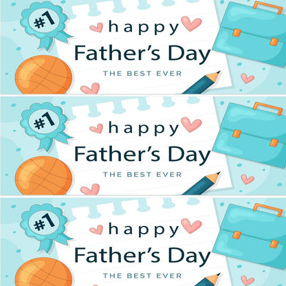 2x Best Dad Ever Banner - Happy Fathers Day Party Decor - Poster for Celebrating Dad Party