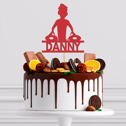 Custom Dj Cake Topper Personalised Music Decks Birthday Decor Any Name & Age