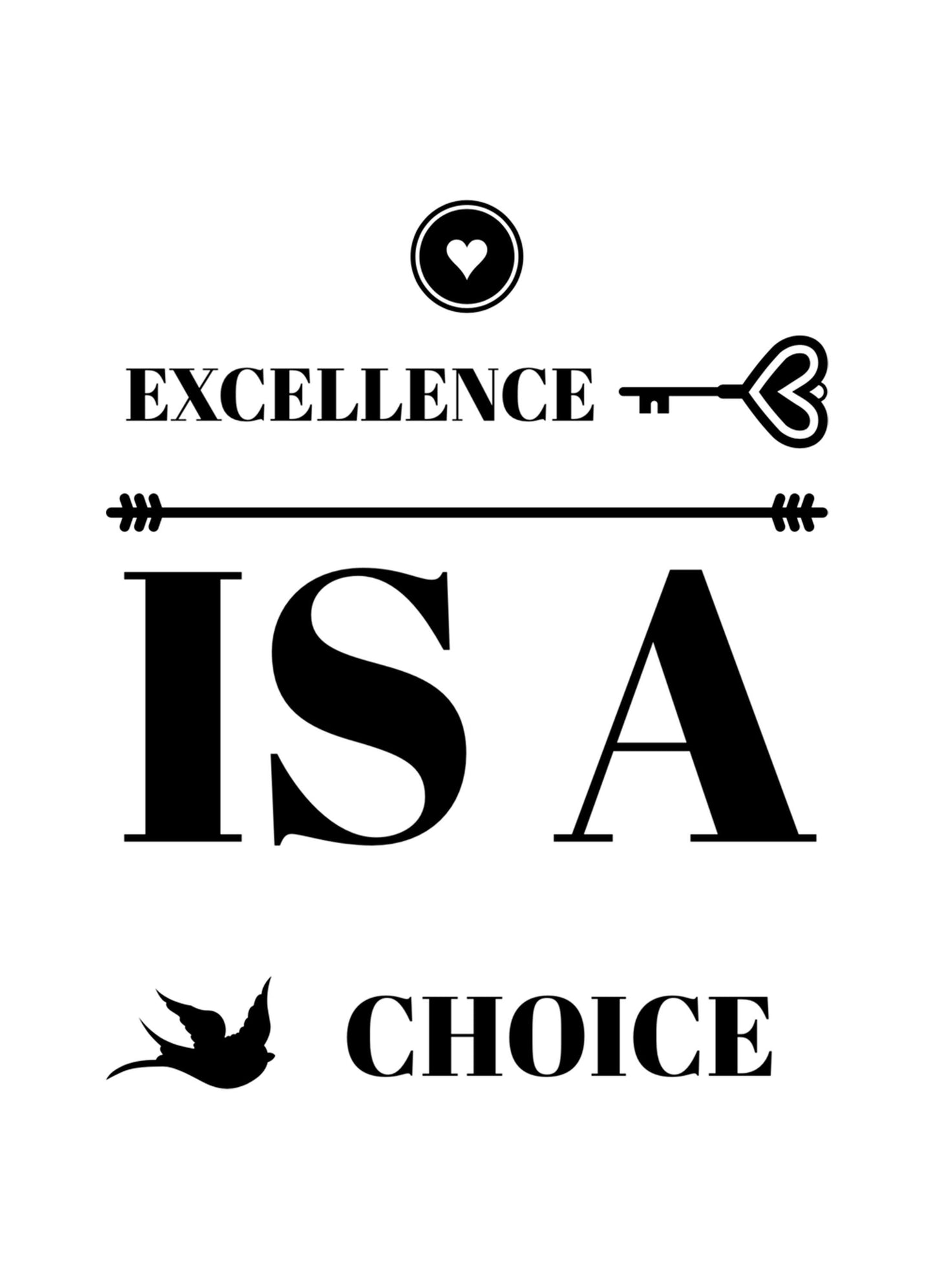 Excellence Is A Choice Inspirational Love Positive Quote Poster Wall
