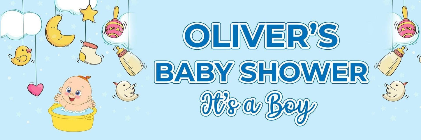 2 Personalised Baby Shower Banners Blessing Party Celebration Decoration Posters For Mum to Be