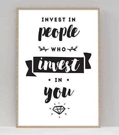 Inspirational Quote Poster: Invest In People - Office Wall Art