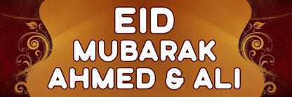 Personalised Umrah Mubarak Banner: Kaba Design, Islamic Celebration (Set of 2)