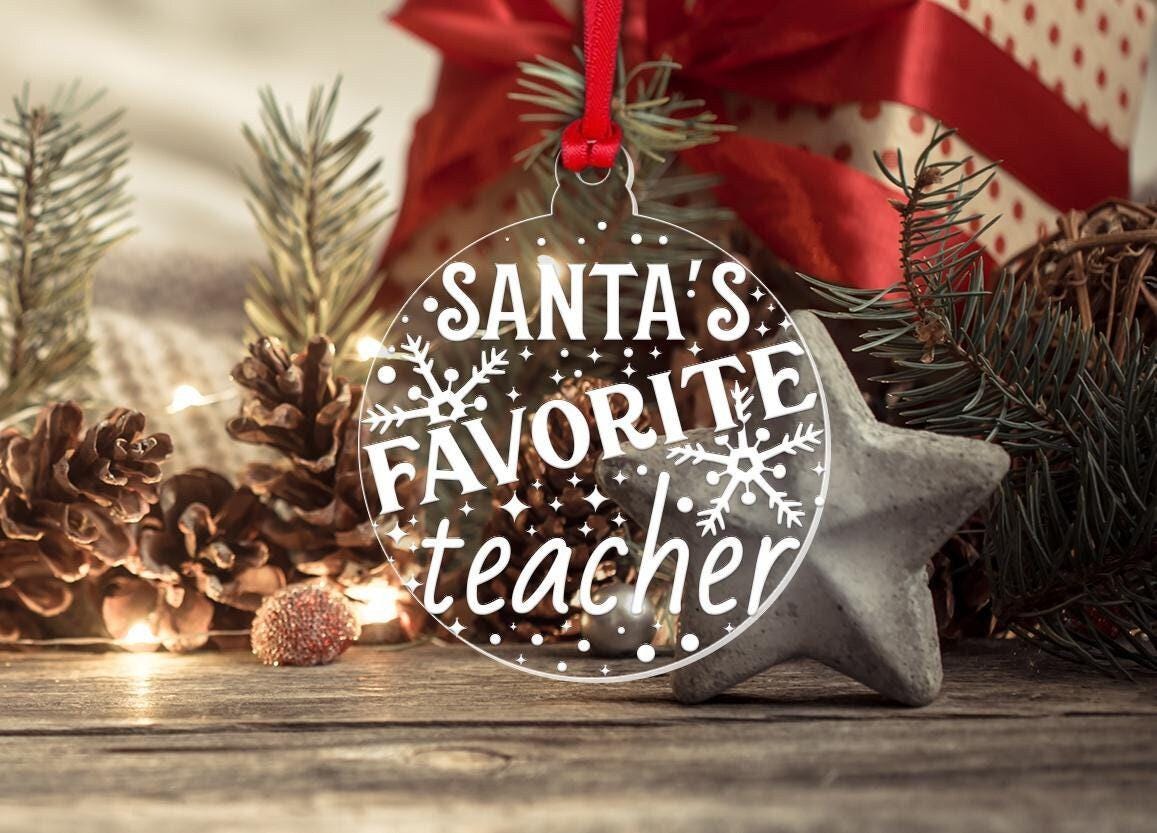 Santas Favorite Teacher Bauble Teaching Assistant Nursery Xmas Gift Decoration