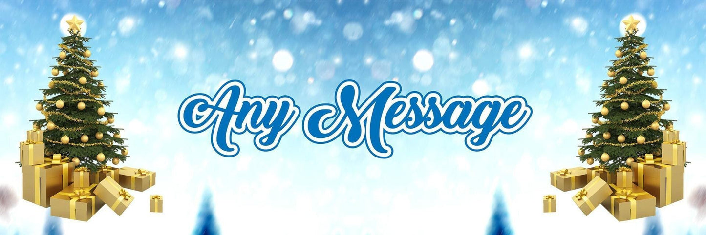 2 Personalised Christmas Tree Party Celebration Banners Decoration Posters