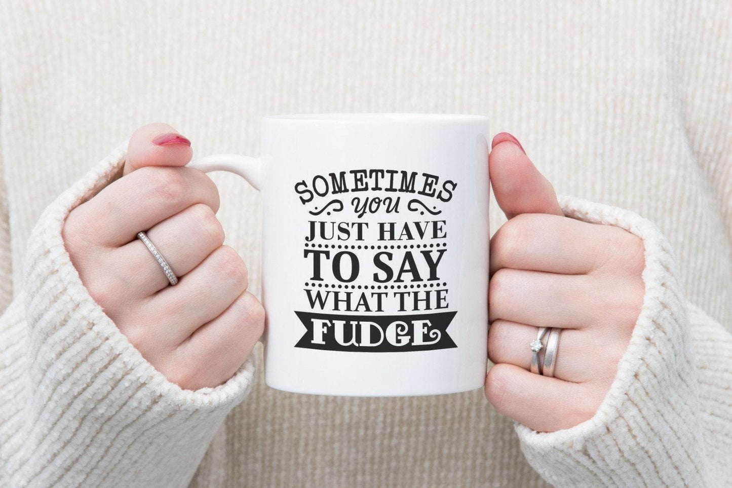 Sometimes You Just Have To Say What The Fudge Funny Novelty Mug & Coasters Coffee Tea Cup Gift