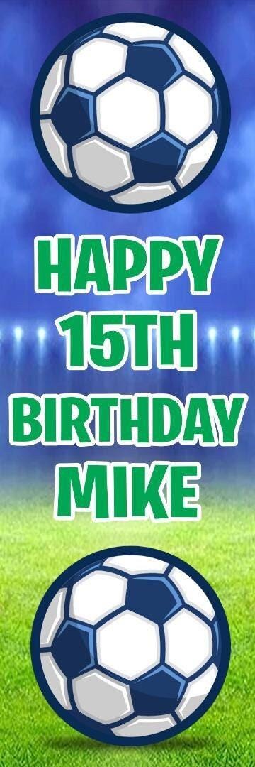 2x Personalised Football Birthday Banner: Custom Party Decoration For Kids Boys