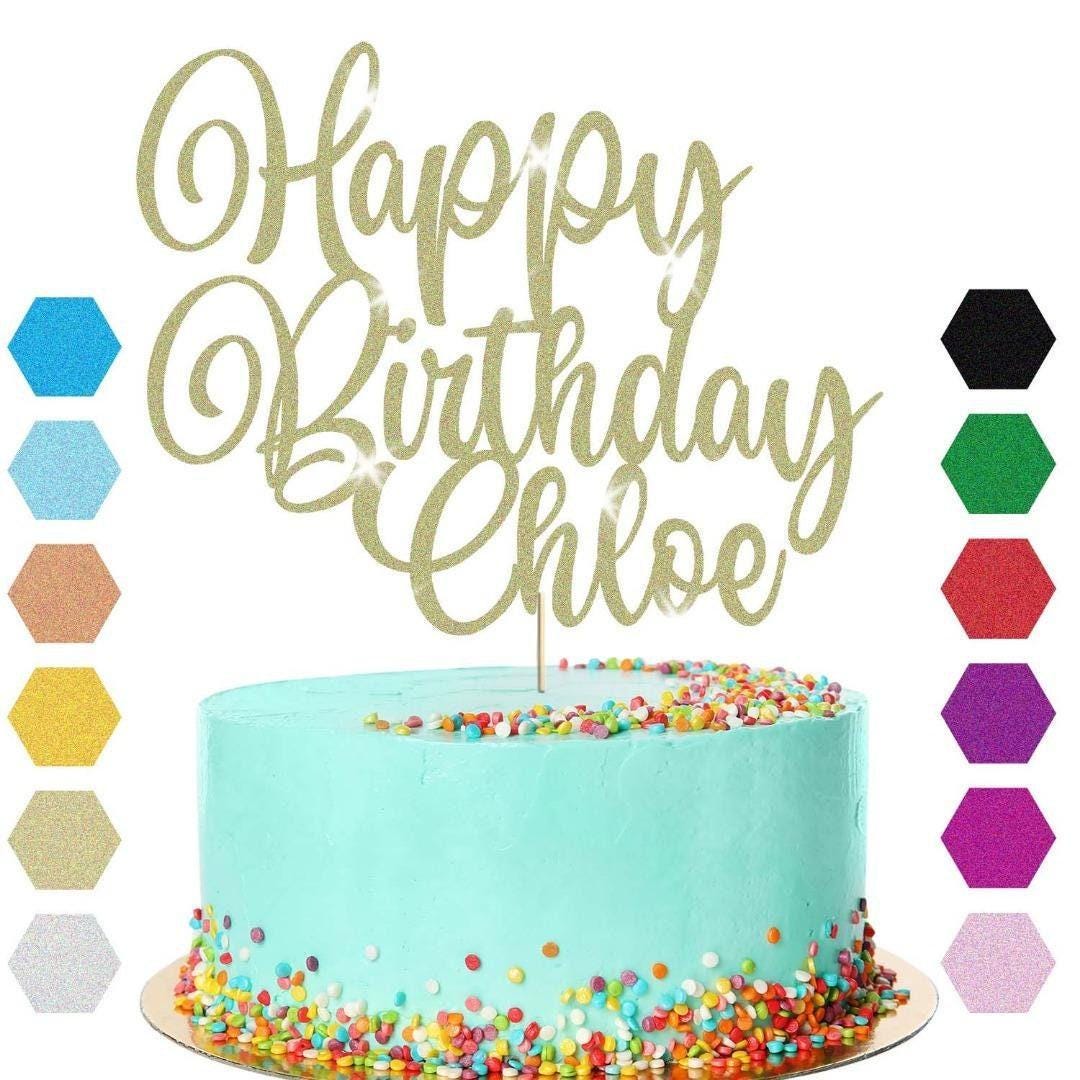 Custom Glitter Birthday Cake Topper: Personalised Party Decoration