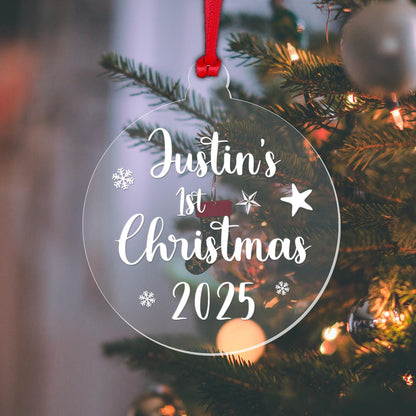 Personalised Babys First Christmas Bauble Baby 1st Xmas Gift Tree Decoration