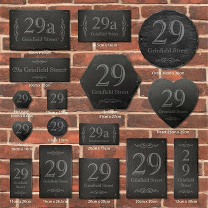 Rustic Slate House Gate Sign Plaque Door Number Personalised Address Name Plate Uk Made