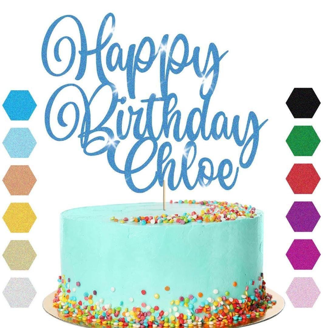Custom Glitter Birthday Cake Topper: Personalised Party Decoration