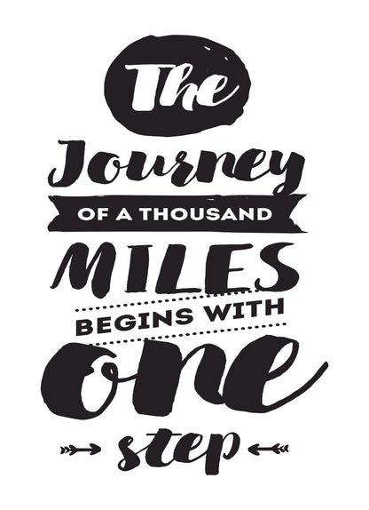 The Journey Of Thousand Miles Inspirational Positive Quote Poster Wall