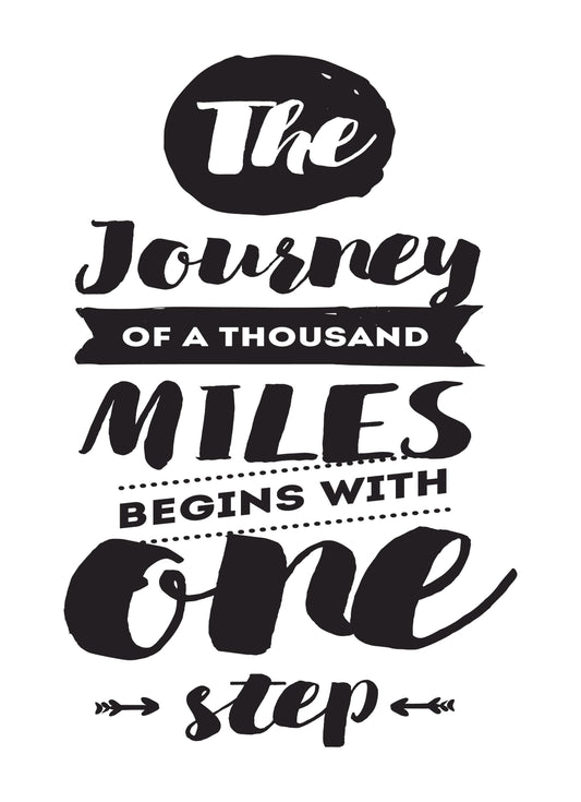 The Journey Of Thousand Miles Inspirational Positive Quote Poster Wall