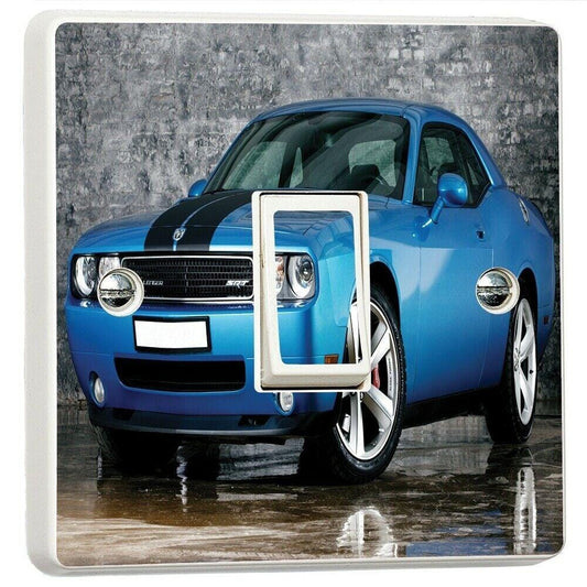 Dodge Challenger Muscle Car Light Switch Sticker Cover Vinyl Skin Wall Decal