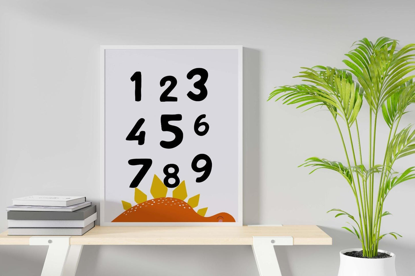 1-9 Numbers Sleeping Cute Dinosaur Nursery Wall Decor Art Poster Print