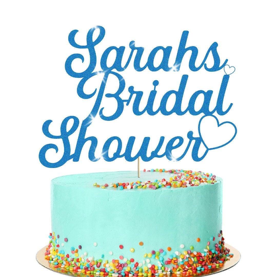 Personalised Bridal Shower Glitter Cake Topper Wedding Party Cake Decoration