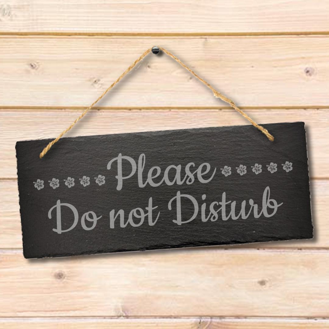 Please Do Not Disturb Engraved Hanging Slate Sign Office Home Meeting Door Art