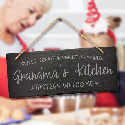Sweet Treat Sweet Memories Hanging Slate Sign Grandmas Kitchen Gift Home Art