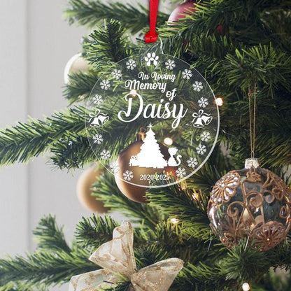 Personalised Memorial Christmas Bauble Cat Pet Dog Memorial Any Name Keepsake Gift