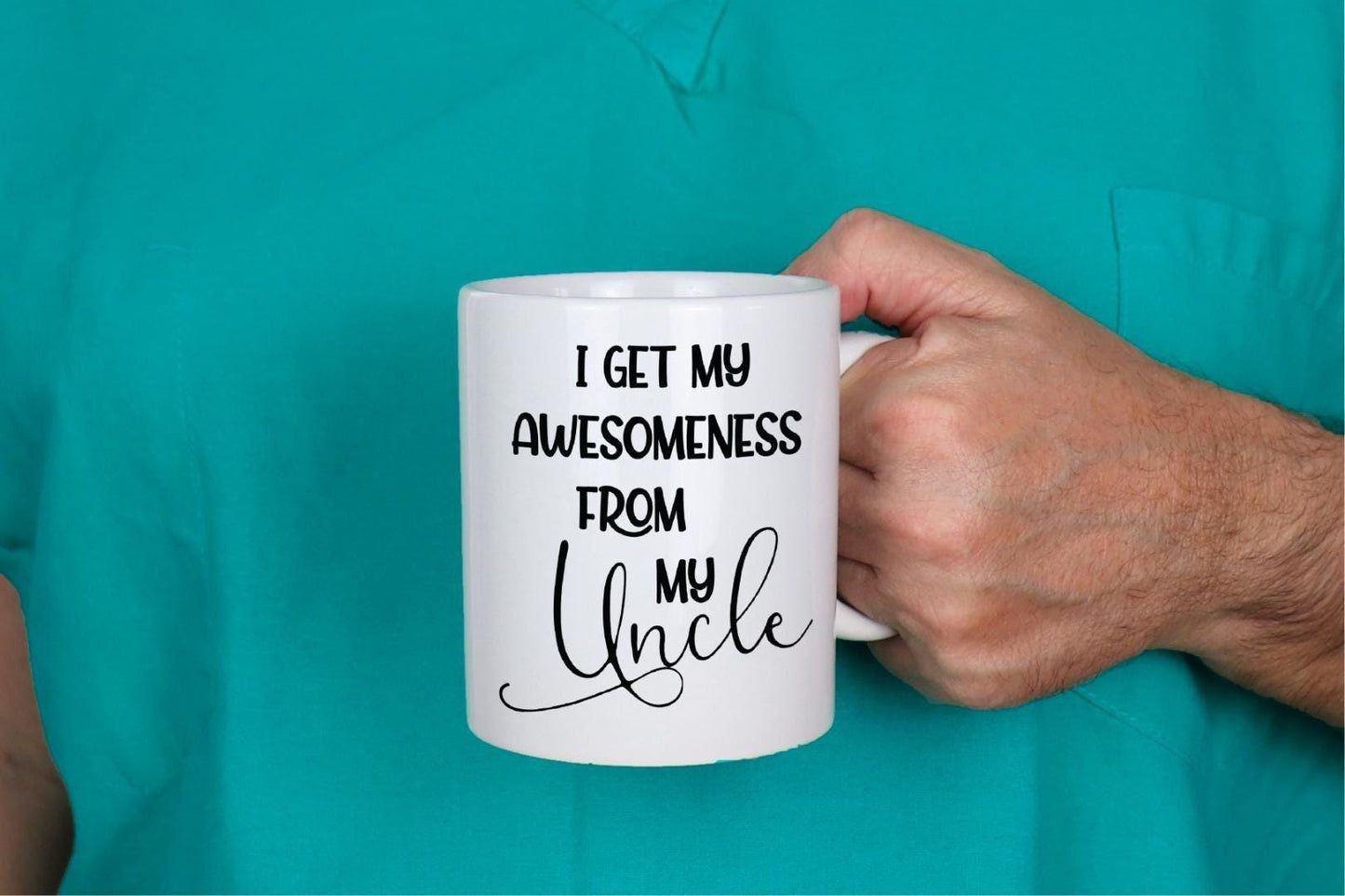I Get My Awesomeness Mug & Coaster Set Uncle Fathers Day Birthday Xmas Tea Gift