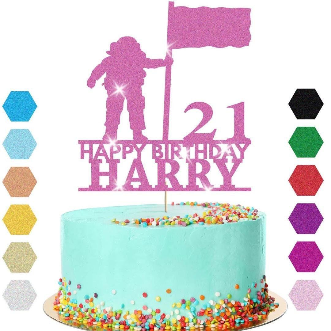 Astronaut Moon Cake Topper Personalised Boys Birthday Decoration Any Name & Age