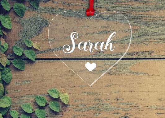 Personalised Name Bauble Christmas Couple Gift Valentines Day Heart Keepsake