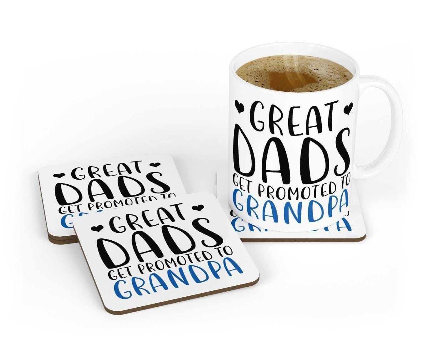 Promoted To Grandpa Mug & Coaster Set, Father's Day Gift
