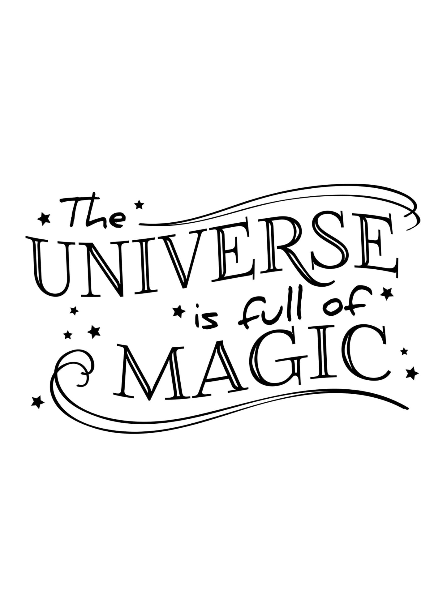 The Universe Is Full Of Magic Inspirational Positive Quote Poster Print Wall