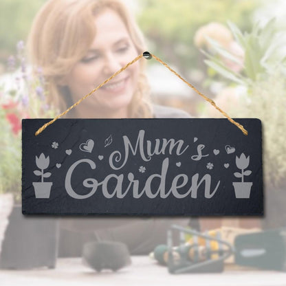 Mums Garden Laser Engraved Hanging Slate Garden Home Decor Plaque Sign