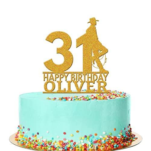 Personalised Acrylic Cowboy Wild West Boys Birthday Cake Topper Decoration Gift