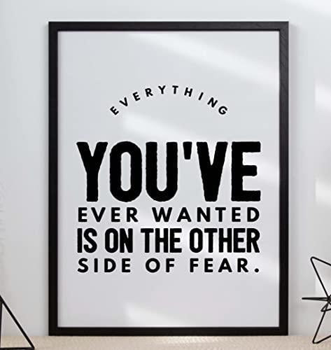 Everything You Ever Wanted Motivational Inspirational Positive Quote Poster Wall