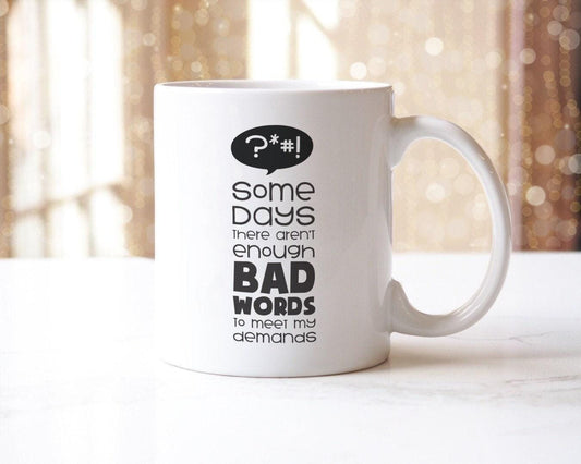 Funny 'Not Enough Bad Words' Coffee Mug & Coaster Set