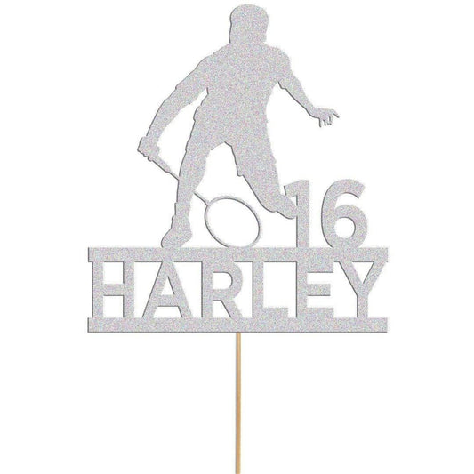 Personalised Badminton Cake Topper: Glitter Birthday Party Decoration