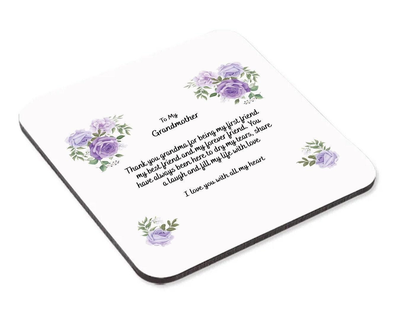 Grandmother Floral Coffee Mug & Coaster Gift Set