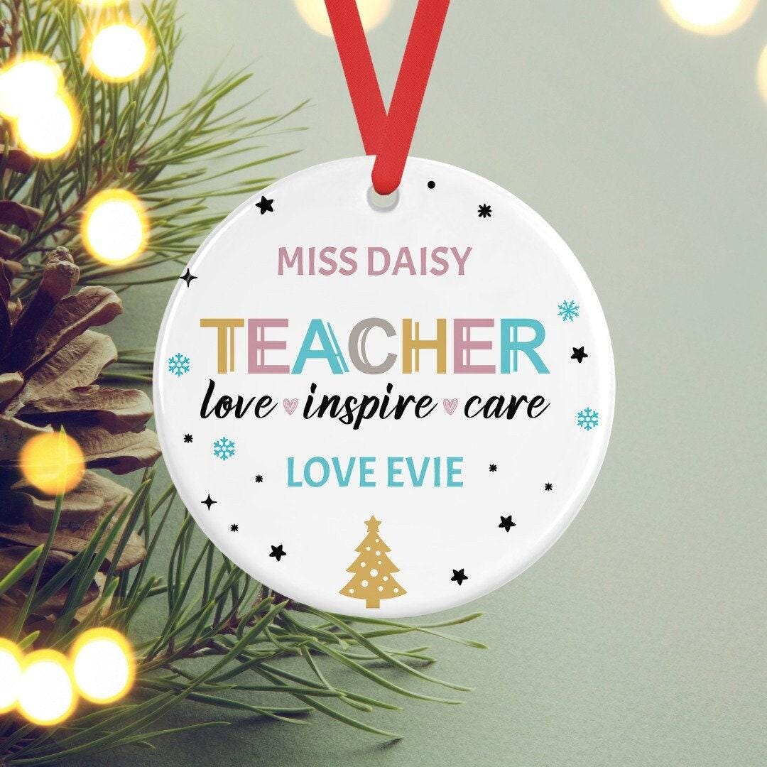Personalised Teacher Christmas Bauble, Teacher Appreciation Gift
