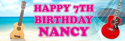 2 Personalised Guitar Birthday Party Celebration Banners Decoration Posters