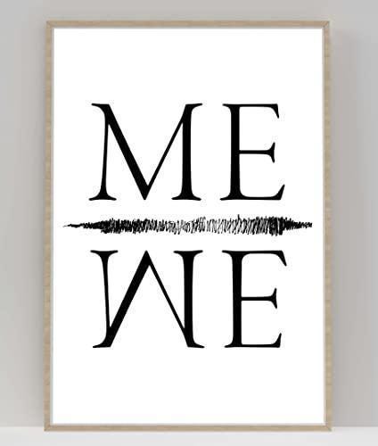 Me We Leadership Inspirational Positive Thoughts Words Poster Print Wall