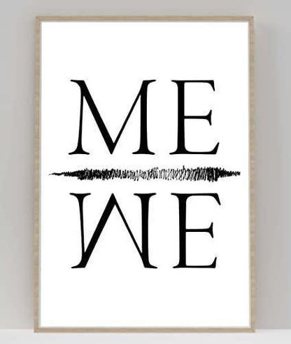 Me We Leadership Inspirational Positive Thoughts Words Poster Print Wall