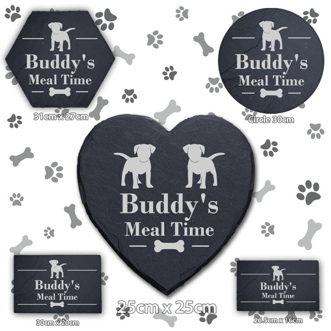 Personalised Engraved Slate Dog Food Mat: Puppy Placemat