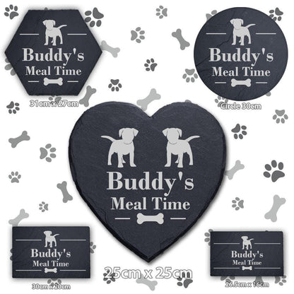 Personalised Engraved Slate Dog Food Mat: Puppy Placemat