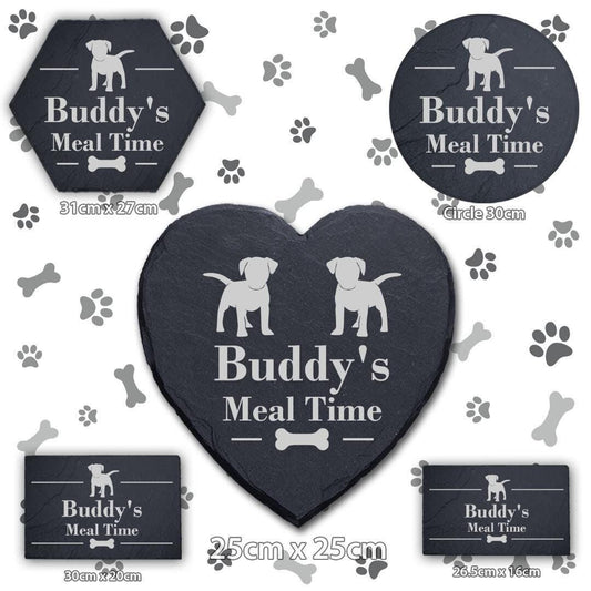 Personalised Engraved Slate Dog Food Mat: Puppy Placemat