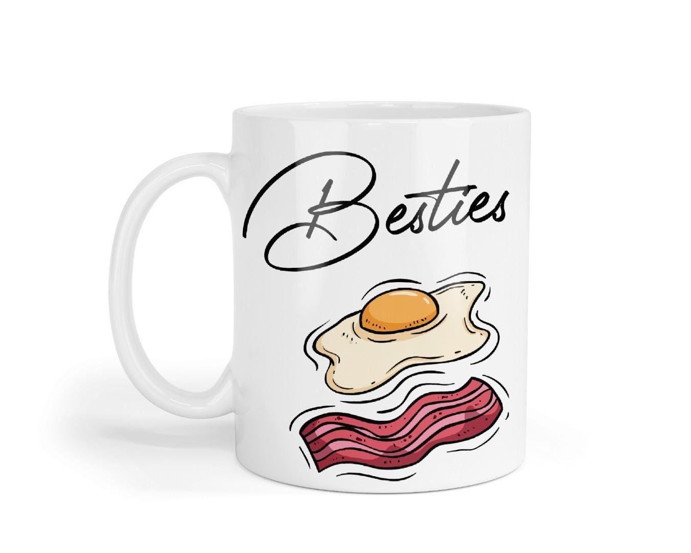 Besties Bacon & Egg Mug and Coaster Set: Friendship Gift
